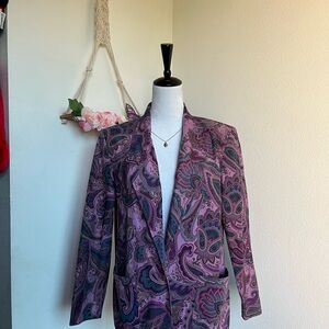Vintage Paisley Purple Women's Blazer size 8